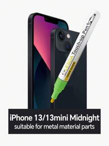 Touch Up Paint Compatible With IPhone(13/13mini Midnight), Iphones Touch Up Paint Pen, Two-In-One Scratch Remover For Deep Scratches, Special-Purpose Repair Paint Pen Universal Color Optional Compatible With IPhone (1 Pack) - Midnight Color - View 2