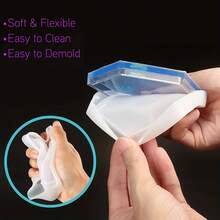 10入組樹脂矽膠模具,大型六角形、心形、正方形、圓形等杯墊鑄模,環氧樹脂藝術模具可用於儲物、裝飾品、杯墊、筆筒、珠寶製作和家居裝飾 - 白色 - 查看 2