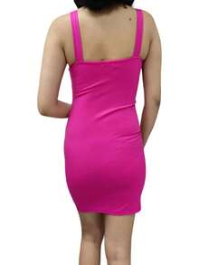 OECE STUDIO Lycra Dress With Strap Appliqué - Pink - View 2