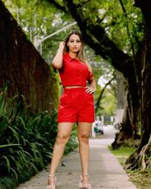 Women Two-Piece Outfits - Red - View 5