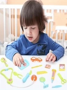 15 Piezas Juguetes De Rol De Doctor Para Casa De Juego Infantil, Incluyendo Caja De Almacenamiento, Herramientas Médicas, Auricular, Adecuado Para Niños Y Niñas, Juguete Rompecabezas Y Regalo Para El Desarrollo, Aprendizaje Interactivo, Cocina Familiar Y Juguetes Inteligentes- Color Aleatorio - Rosa (color de accesorios aleatorio) - Ver 5