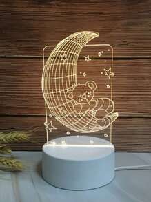 3d夜光創意禮物桌燈,usb床頭燈,亞克力裝飾桌燈,usb供電led燈 - 月亮熊 - 查看 5