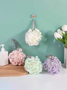 1pc Floral Lace Bath Sponge, Soft Shower Tool - Green - View 1