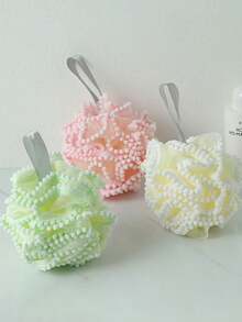 1pc Floral Lace Bath Sponge, Soft Shower Tool - Green - View 5