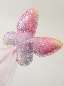 1pc Girl's Butterfly Decor Magic Wand, Suitable For Holiday Costume Accessories - Pink - View 3