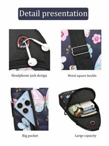 新款尼龙帆布包胸包女士运动单肩包韩版腰包时尚斜挎包休闲手机包 - 彩色 - 查看 2