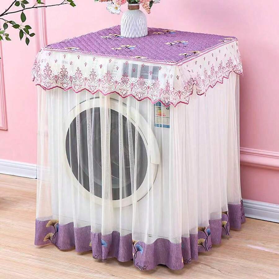 60*60*85公分洗衣機/烘乾機套,防曬防塵洗衣機保護套 - 銀杏葉-紫色 - 查看 1