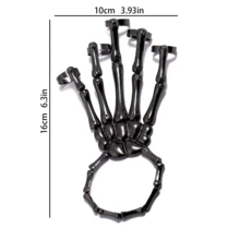 1入夸張男士手骨骼手鏈 - 槍黑色 - 查看 6