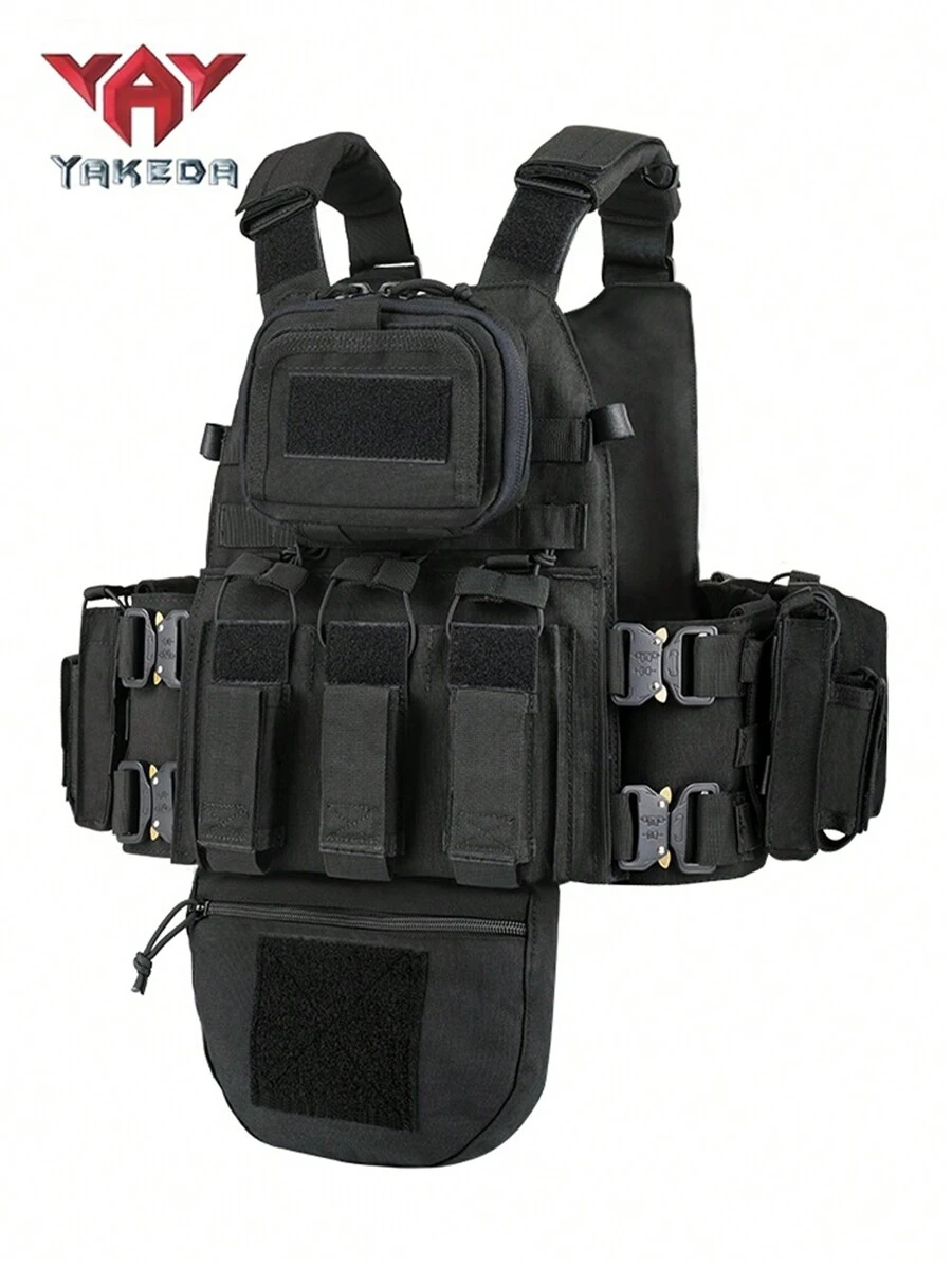 Yakeda Molle Metal Buckle Quick Release Outdoor Camouflage Training Vest With Full Protection - Black - View 1