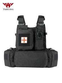 Yakeda Molle Metal Buckle Quick Release Outdoor Camouflage Training Vest With Full Protection - Black - View 3