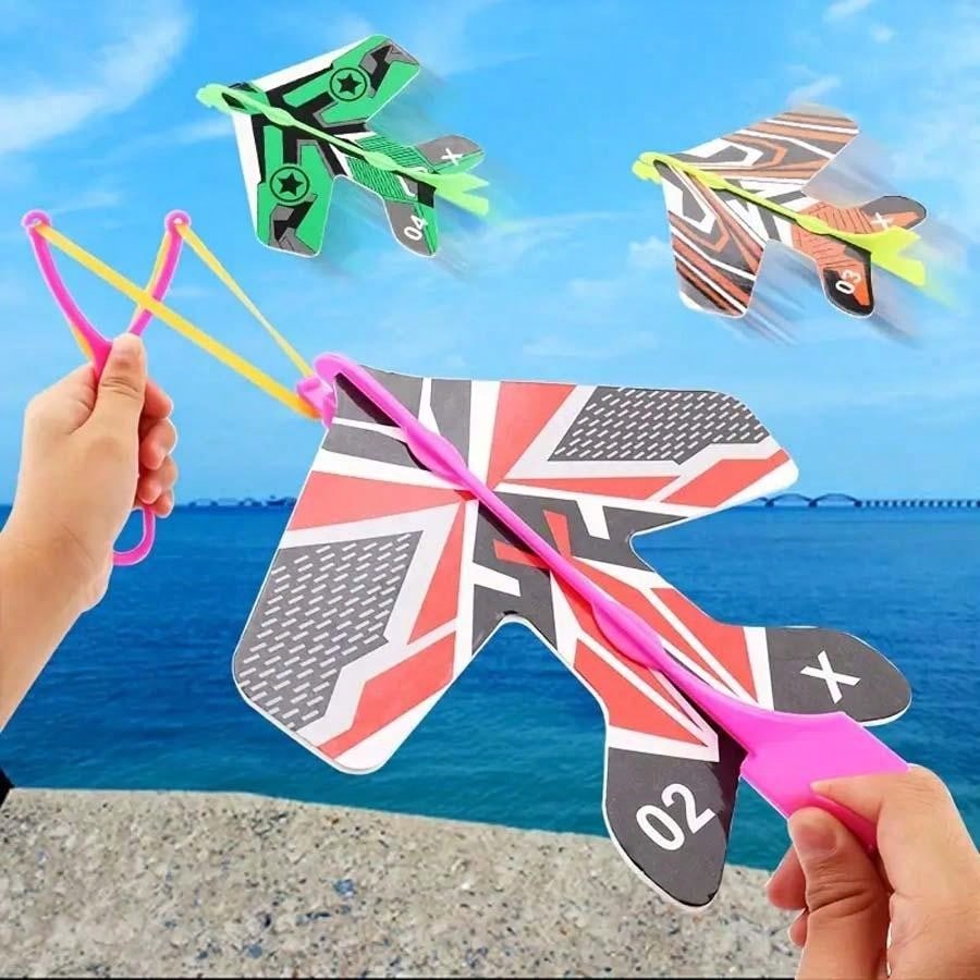 1pc Luminous Elastic Slingshot Glider Airplane, Random Color for Sale