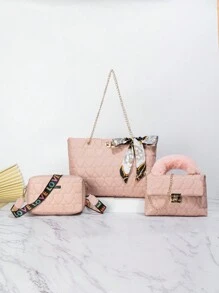 3入組粉色時尚繡線套裝 - 粉色 - 查看 1