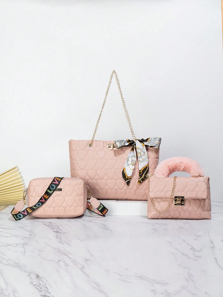 3入組粉色時尚繡線套裝 - 粉色 - 查看 1