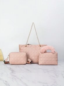 3入組粉色時尚繡線套裝 - 粉色 - 查看 4