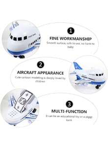 Alcancía en Forma de Avión para Niños | Ahorra dinero de Forma fácil Alcancía de Avión para niños| - Azul - Ver 3