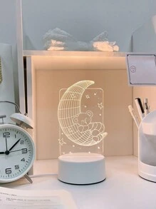 3d夜光創意禮物桌燈,usb床頭燈,亞克力裝飾桌燈,usb供電led燈 - 月亮熊 - 查看 10