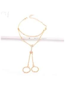 1pc Women's Beach Foot Jewelry, Sexy Multi-Layer Tassel Chain Full Crystal Fashion Choker Anklet - Multicolor - View 8