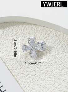 3入組簡約奢華銅扣,帶有鋯石,適用於女士毛衣、外套、開衫和頭飾