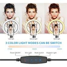 Aro De Luz 12 Pulgadas De Iluminacion Usb Con Soporte Celula,adecuado para Navidad - Blanco - Ver 5