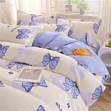 3pcs/Set Bowknot Printed Bedding Duvet Cover Set (1 Duvet Cover & 2 Pillowcases), All Season Bedding Set - Multicolor - View 8