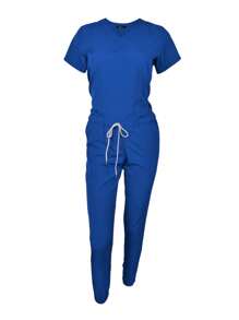 SOULMATE Lady Lotus Surgical Pajamas - Royal Blue - View 2