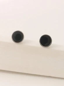 1 Par De Pendientes De Aro Minimalistas De Plata 925 Con Diseño Geométrico De Moda Adecuado Para El Uso Diario De Las Mujeres - redondo - Ver 2