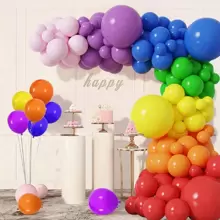 Set de 139 piezas de globos de látex de colores del arcoíris engrosados, con cadena de globos, aptos para decoración de cumpleaños, bodas y otras fiestas.
