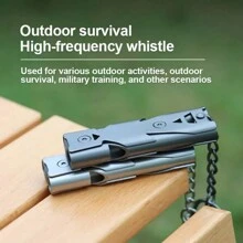 1PC Three-Barrel Whistle Pendant Key Chain High Decibel Portable Outdoor Survival Emergency Camping Tool Multi-Function Whistle - Black - View 1
