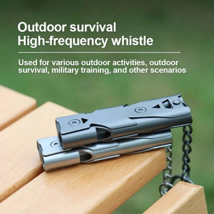 1PC Three-Barrel Whistle Pendant Key Chain High Decibel Portable Outdoor Survival Emergency Camping Tool Multi-Function Whistle - Black - View 1