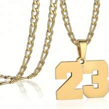 1 Miếng Mạ vàng Số Dây chuyền , Thép không gỉ Chuỗi , 60cm + 5cm , Cá nhân hóa Đồ treo Vật rủ xuống Đối với Quạt , Nam , NỮ , Con trai , Cô gái , Giáng sinh Qủa tặng ( ) - 1 dây chuyền mạ vàng 18k - Xem 23