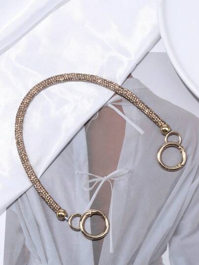 1 szt. Damska modna, błyszcząca torebka wieczorowa z łańcuszkiem przypominającym kryształ górski Nadaje się do użytku formalnego i codziennego