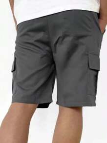 Men Denim Shorts - 深灰色 - 查看 2