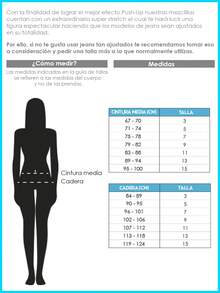 Savi Jeans Pantalón basico de mezclilla en Stone alto con bolsas traseras y efecto Push Up. - Azul lavado oscuro - Ver 4