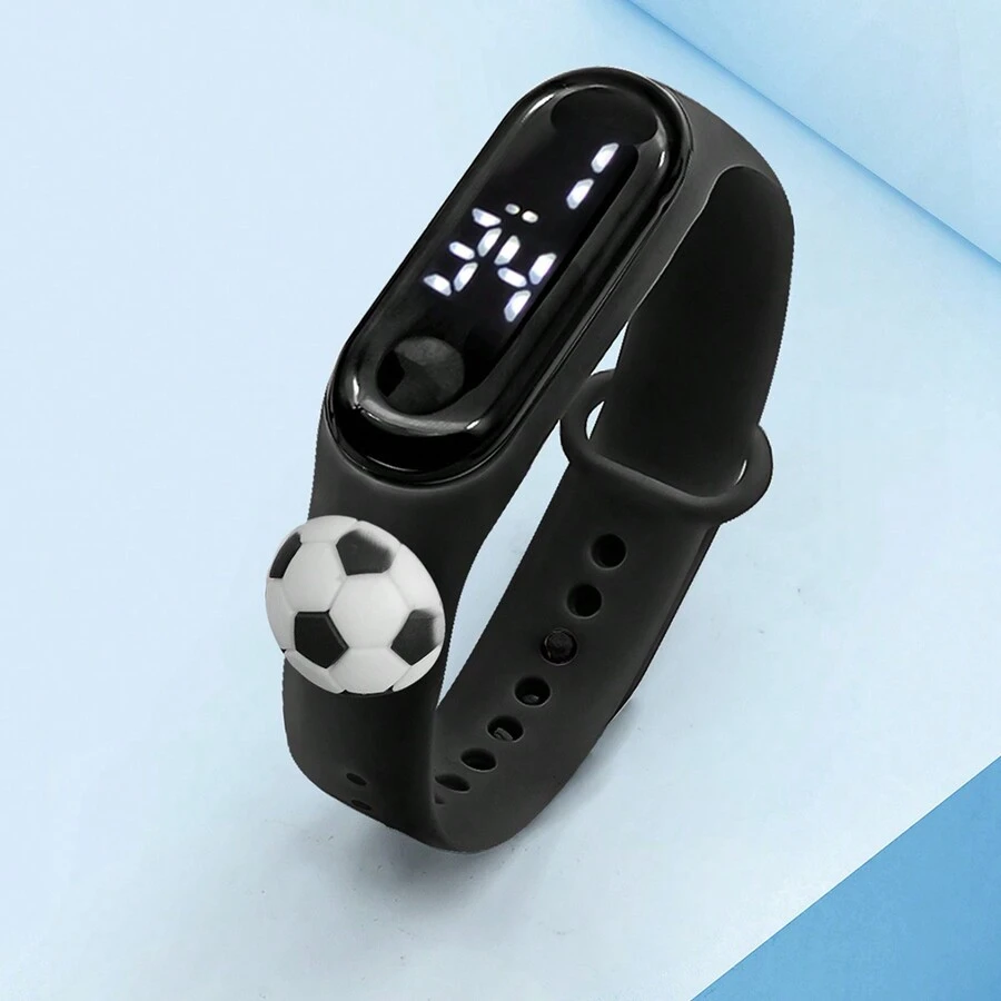 1pc/Set Kids' Football Shaped Electronic Bracelet - Black - View 1