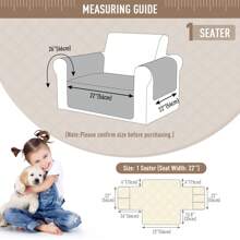 1PC Waterproof Sofa Cover With Side Pocket, Non-Slip Washable Couch Protector, Anti-Scratch Pet Couch Cover For Dogs/Cats, Suitable For 1/2/3 Seater Living Room Dark Grey - 深灰色 - 查看 8