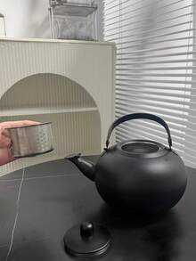 1pc Stainless Steel Teapot - Black - View 2