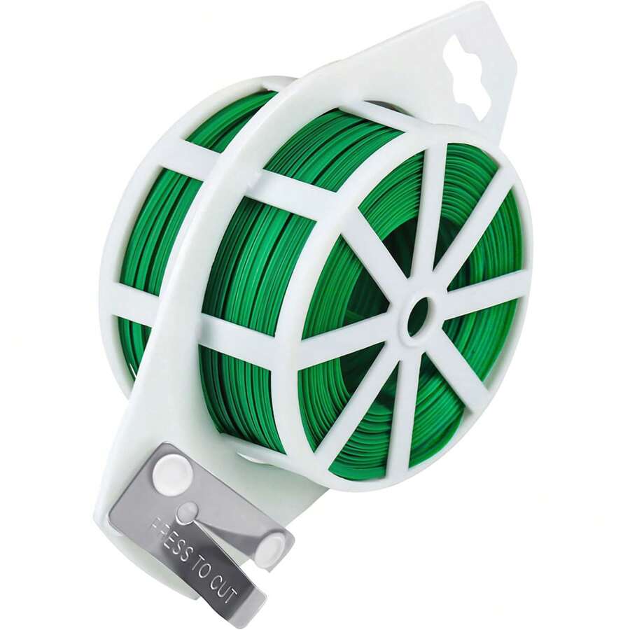 1卷100米綠色多功能園藝綁電線,適用於園藝、家庭、辦公室組織、家庭,在植物支撐和固定方面使用 - 綠色 - 查看 1