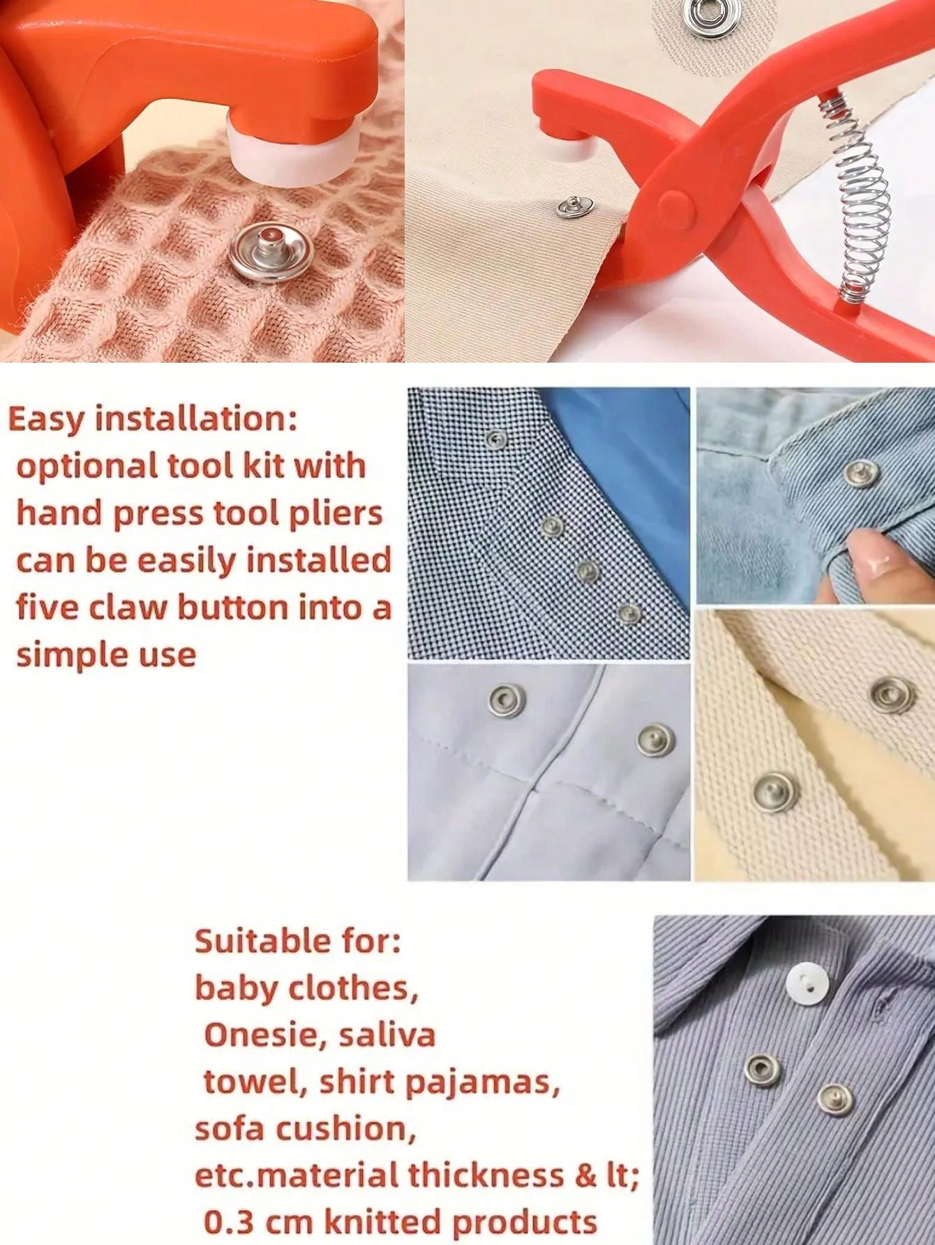 100pcs Claw Clasps Installation Tool Kit, Including Colorful Sewing