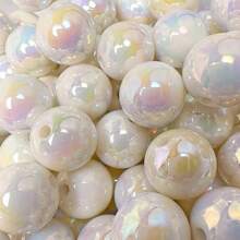 5pcs 16mm Colorful Seashell Round Loose Beads, No Scratch, Ideal For Handmade Diy Beading And Jewelry Making - Orange - View 2