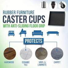 4pcs/Pack Square 3 Inch Furniture Pads Floor Protectors With Non-Slip Mat For Rubber Feet/Chair Leg/Wheel/Cup, Prevent Scratches On Hardwood Floor, Premium Furniture Non Skid Protection Pad - Black - View 5