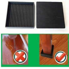 4pcs/Pack Square 3 Inch Furniture Pads Floor Protectors With Non-Slip Mat For Rubber Feet/Chair Leg/Wheel/Cup, Prevent Scratches On Hardwood Floor, Premium Furniture Non Skid Protection Pad - Black - View 4
