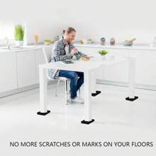 4pcs/Pack Square 3 Inch Furniture Pads Floor Protectors With Non-Slip Mat For Rubber Feet/Chair Leg/Wheel/Cup, Prevent Scratches On Hardwood Floor, Premium Furniture Non Skid Protection Pad - Black - View 6