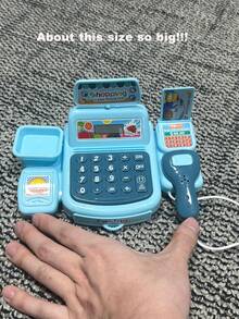 Mini Juguetes De Caja Registradora De Supermercado, Juguete De Casa De Juego, Juguetes De Caja Registradora De Simulación Pueden Escanear Sonido Y Luz Multifuncionales Para Obsequio De Cumpleaños - Azul - Ver 12