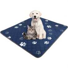 4pcs Reusable Pet Training Pads With Water Absorbent, Skid-Proof And Waterproof Functions, Suitable For Cats And Dogs Training, (Size: 60x45cm) - Navy Blue - View 1