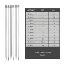 22PCS 25CM Stainless Steel Knitting Needles Sets 2-8mm Single Pointed Sweater Needles Set Knitting Kit For DIY Sewing Accessories - Silver - View 5