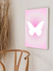 1 幅粉色带框帆布墙面艺术海报现代简约艺术蝴蝶版画墙壁装饰画适合女性女孩卧室客厅大学宿舍装饰带框 - 彩色 - 查看 5