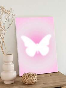 1 幅粉色带框帆布墙面艺术海报现代简约艺术蝴蝶版画墙壁装饰画适合女性女孩卧室客厅大学宿舍装饰带框 - 彩色 - 查看 4