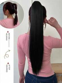 Synthetic Woven Wigs - 黑色 - 查看 2