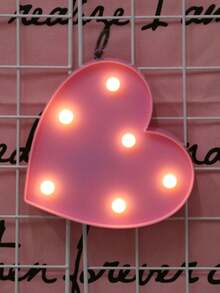 1個led形狀燈迷你心型夜燈裝飾品,適用於節日 - 粉色 - 查看 2