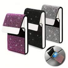 鑲鑽皮革駕照夾,適用於機動車駕照、名片和駕照 - 黑色 - 查看 2